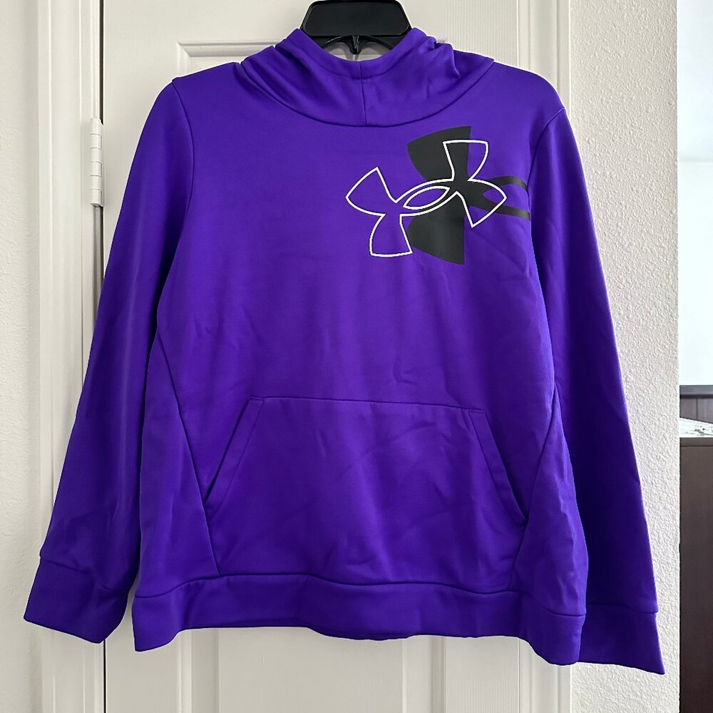 Girl's Under Armour Purple Fleece Hoodie, Loose Fit, Size YXL